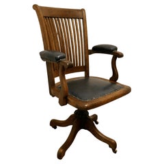 Edwardian Oak Office or Desk Chair 