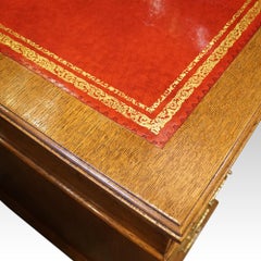 Edwardian Oak Pedestal Desk