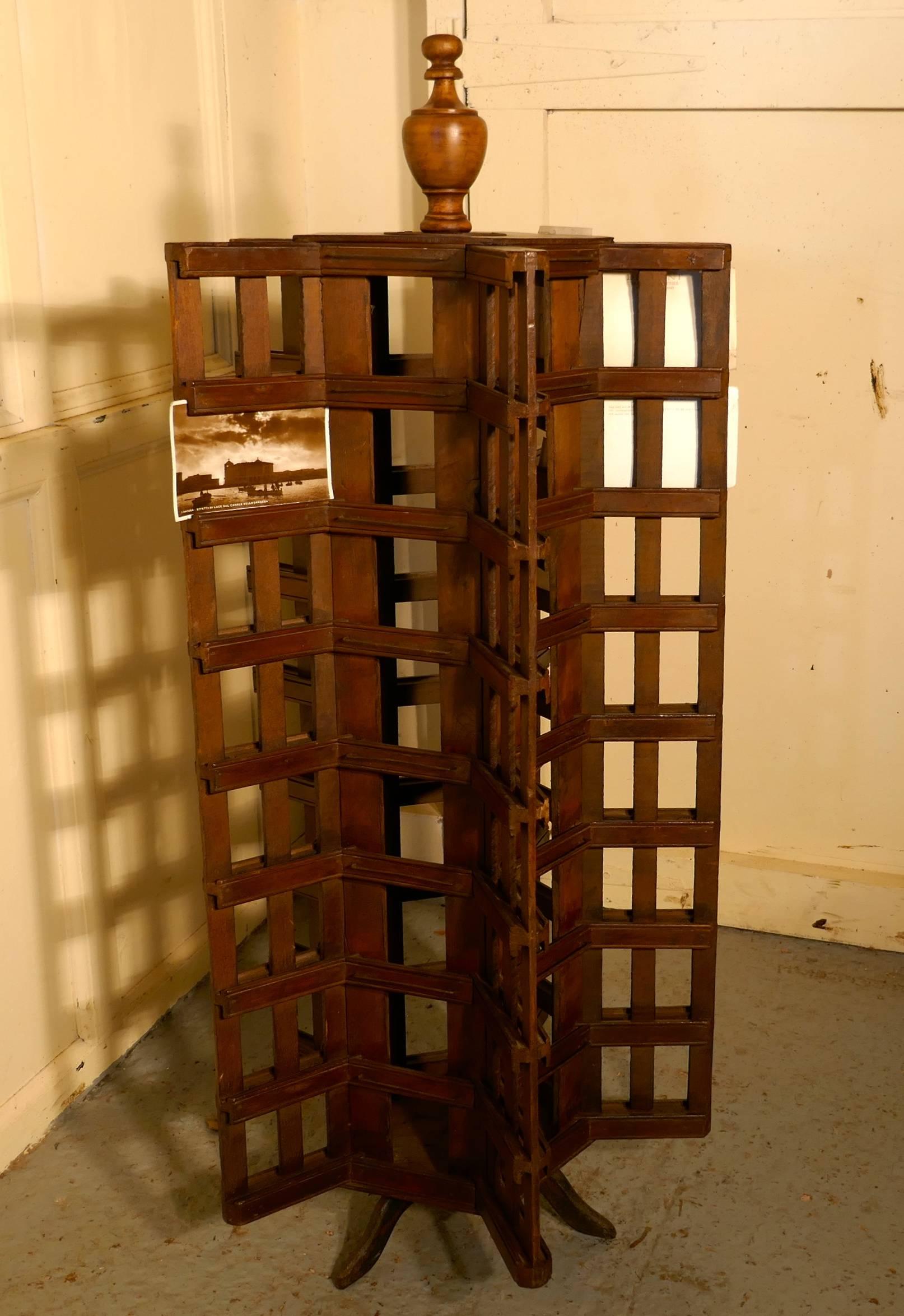 Edwardian Oak Post Card Display Stand In Good Condition In Chillerton, Isle of Wight