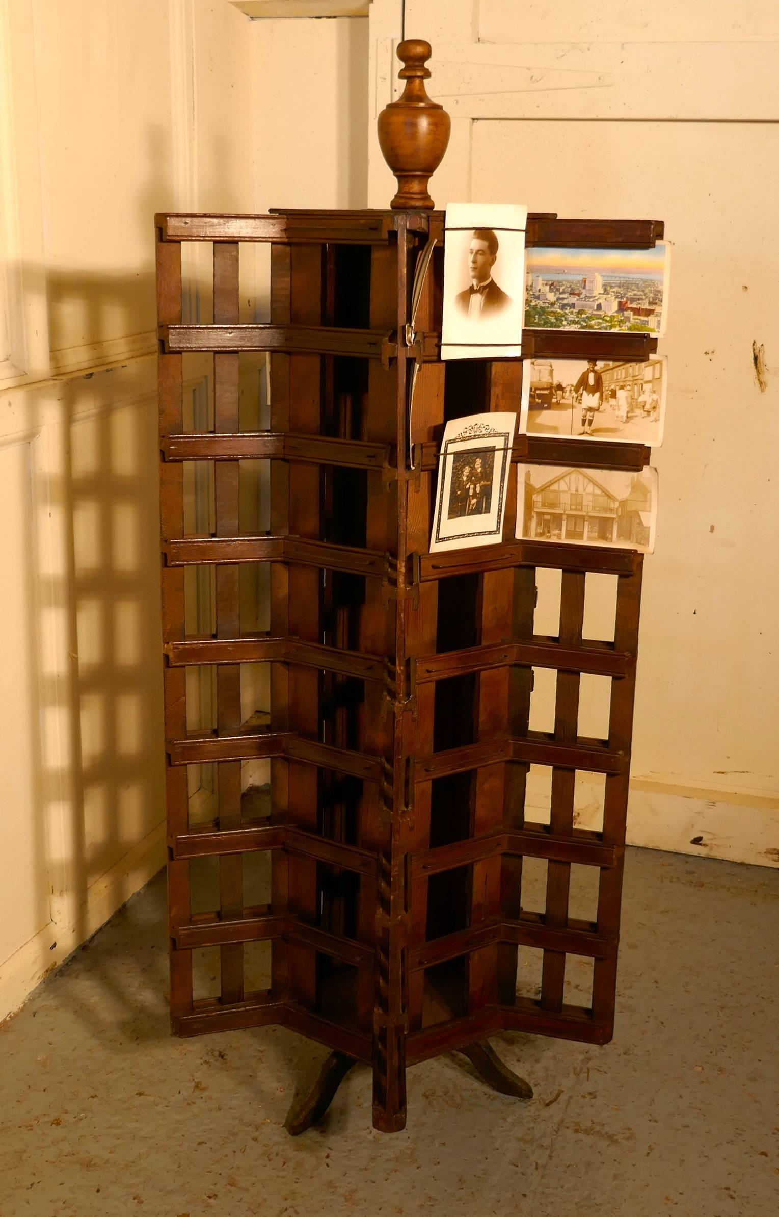 Early 20th Century Edwardian Oak Post Card Display Stand