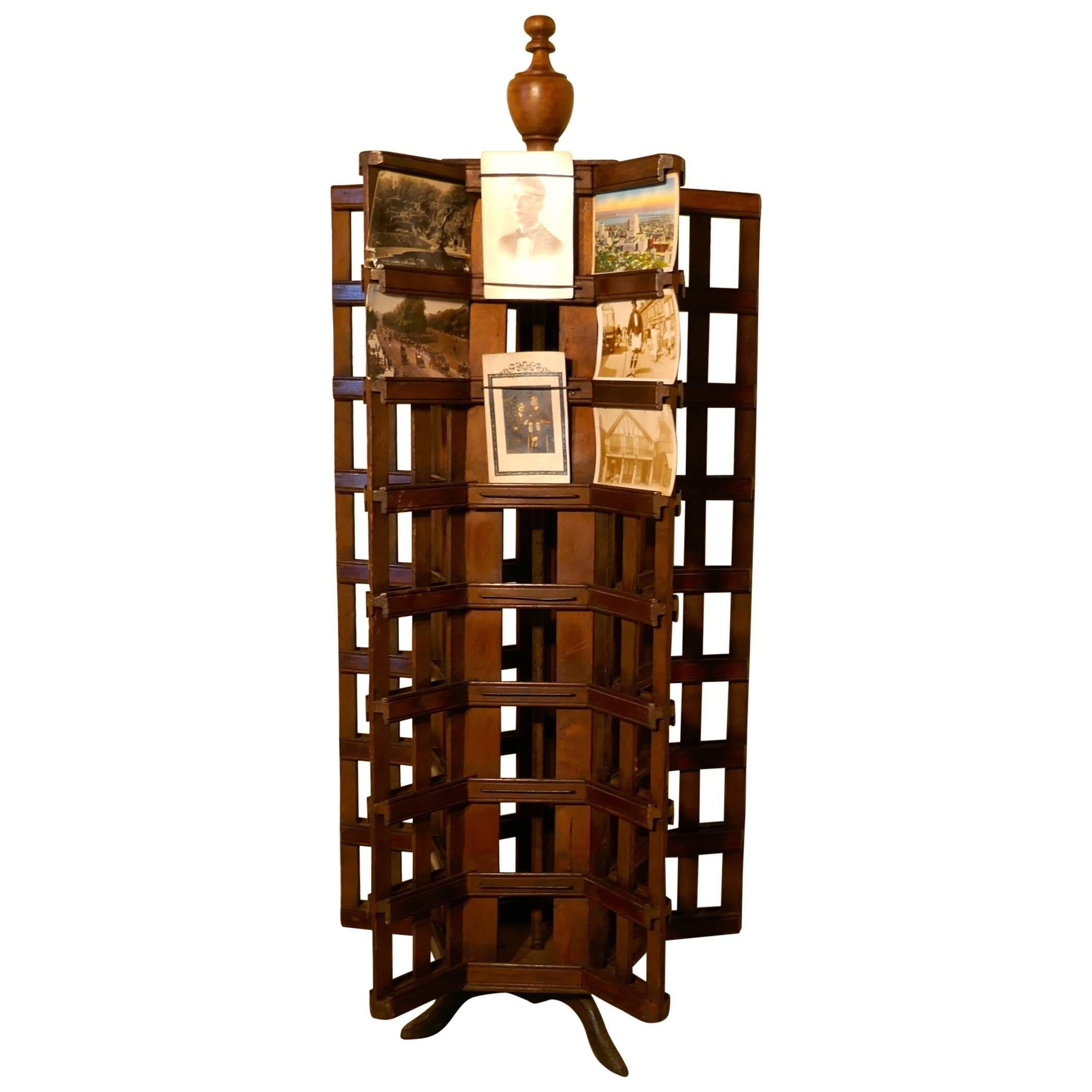 Edwardian Oak Post Card Display Stand