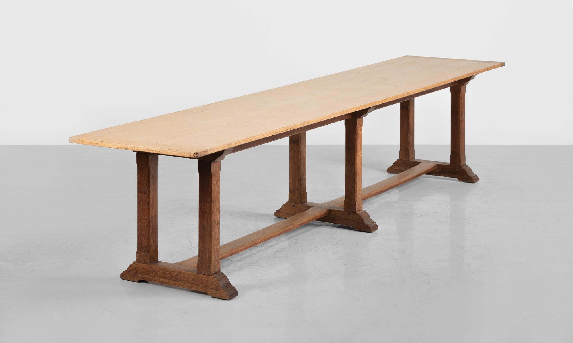 English Edwardian Oak Refectory Table, circa 1910