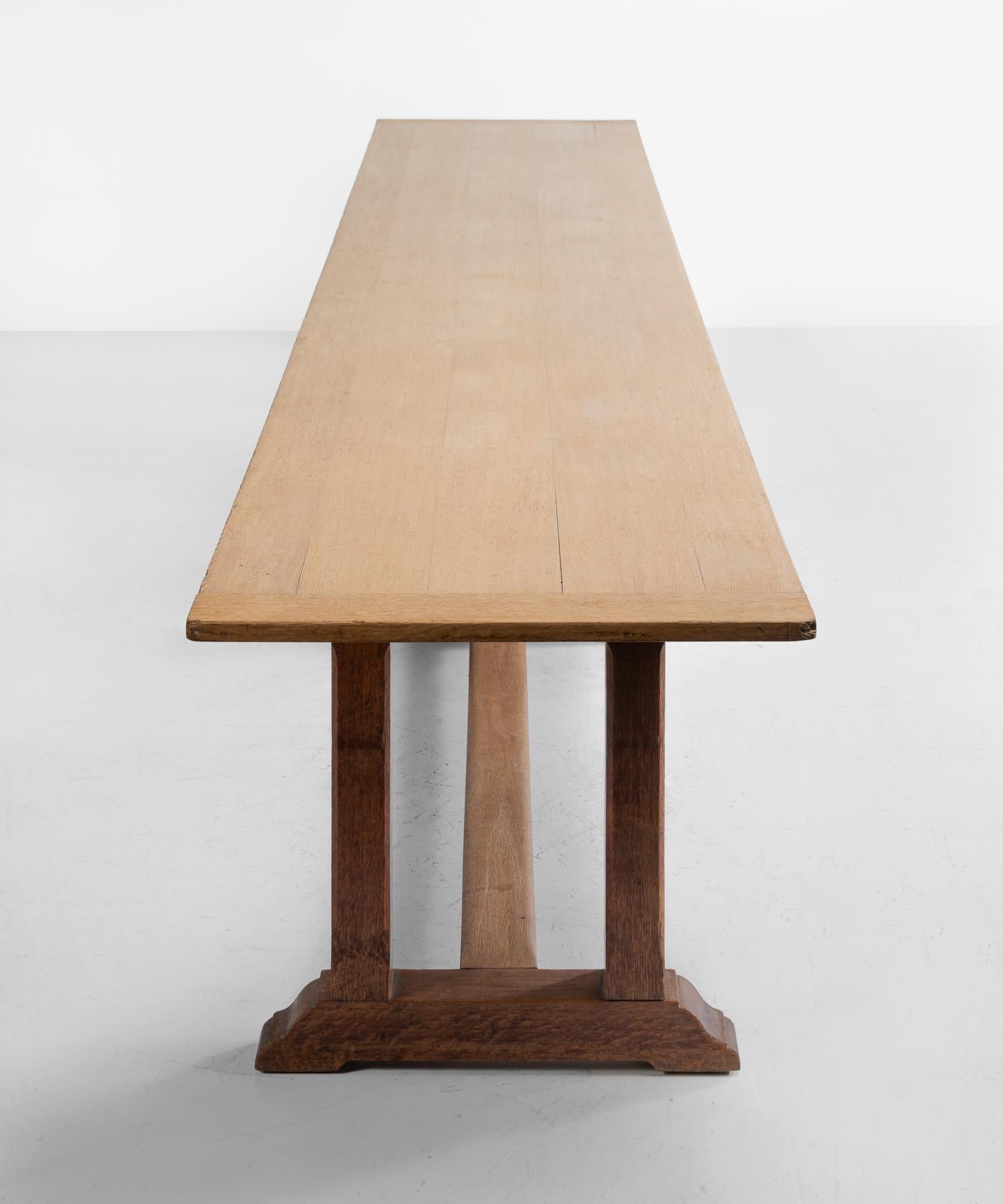 Edwardian Oak Refectory Table, circa 1910 In Excellent Condition In Culver City, CA