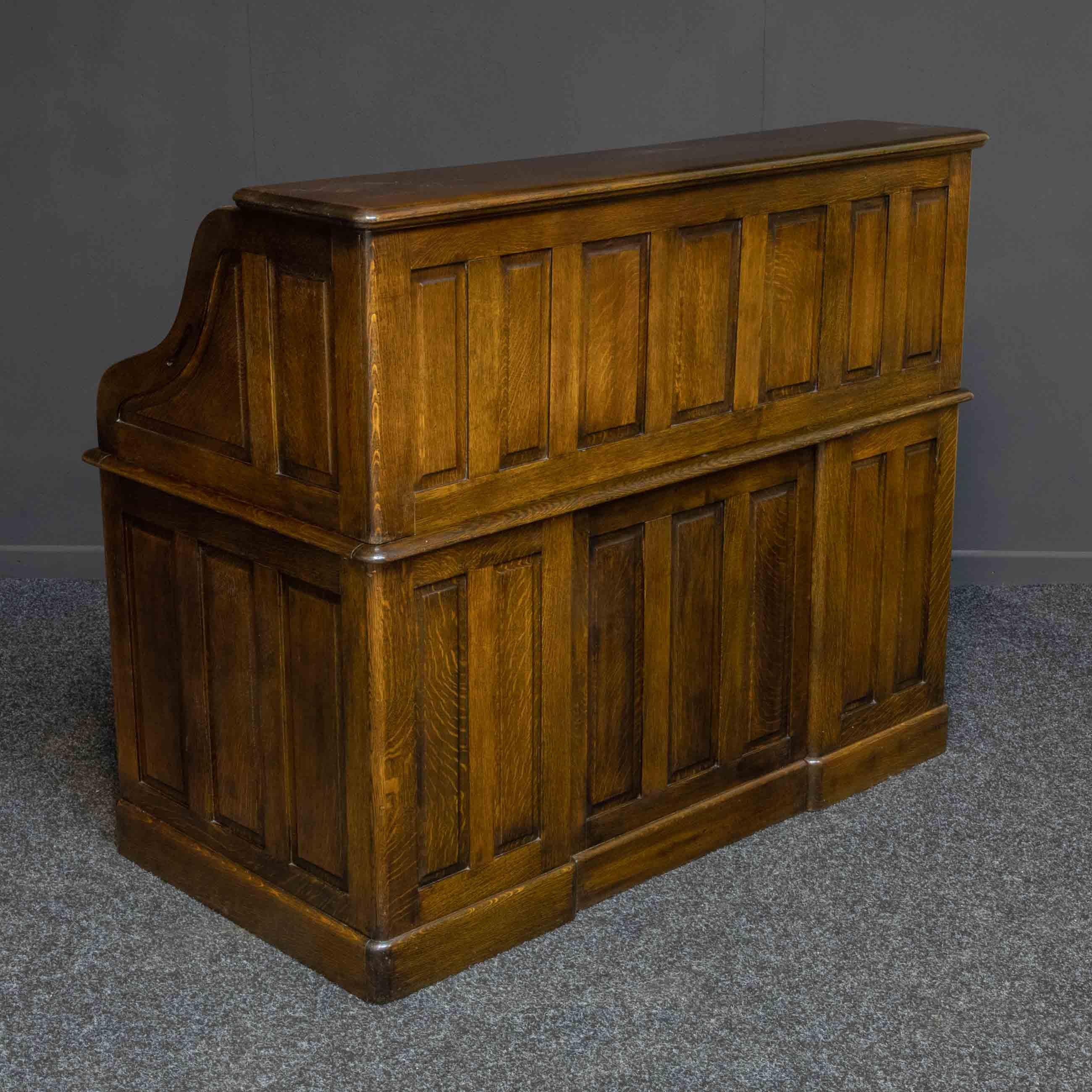 Edwardian Oak Roll Top Desk For Sale 2