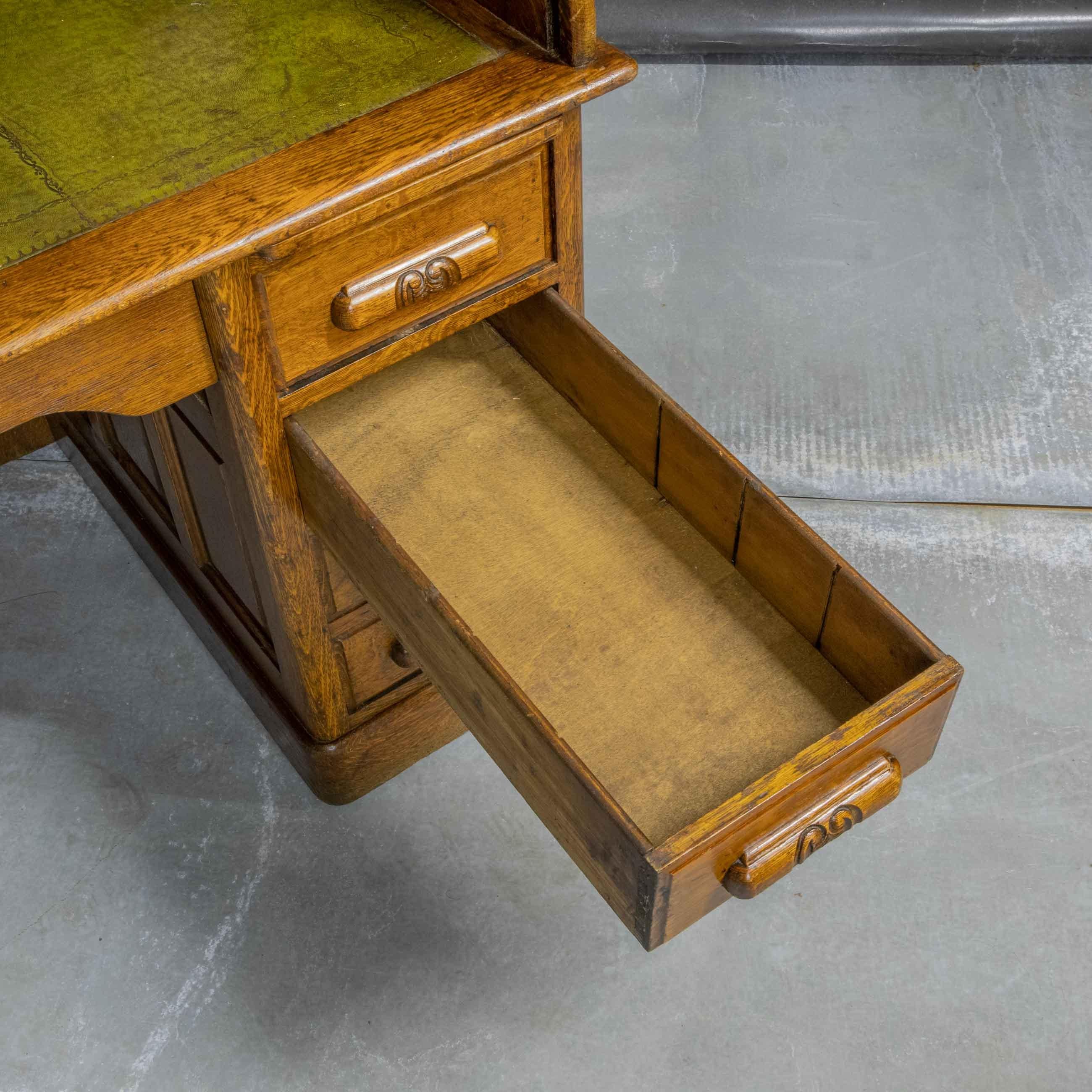 Edwardian Oak Roll Top Desk 5