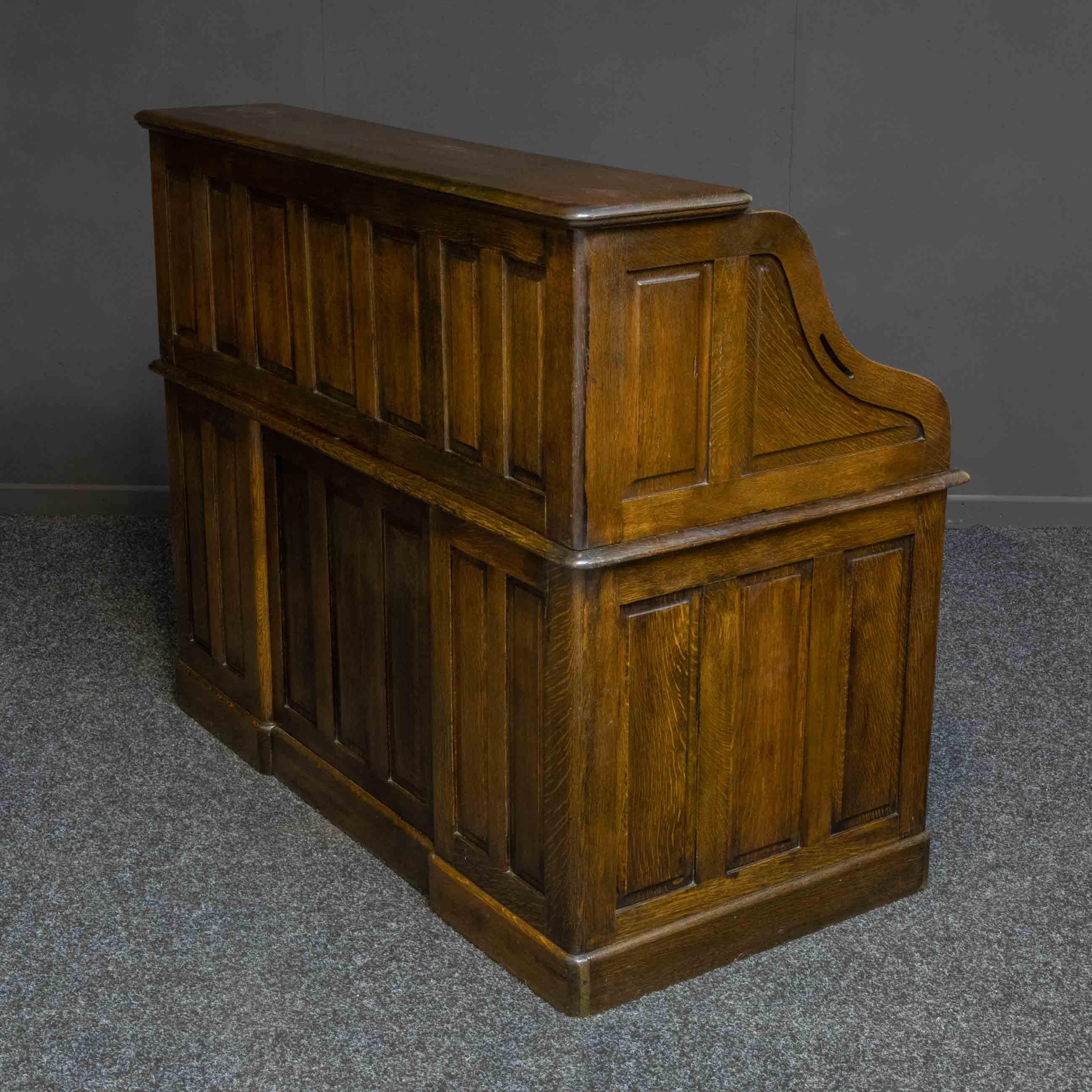 Edwardian Oak Roll Top Desk For Sale 3