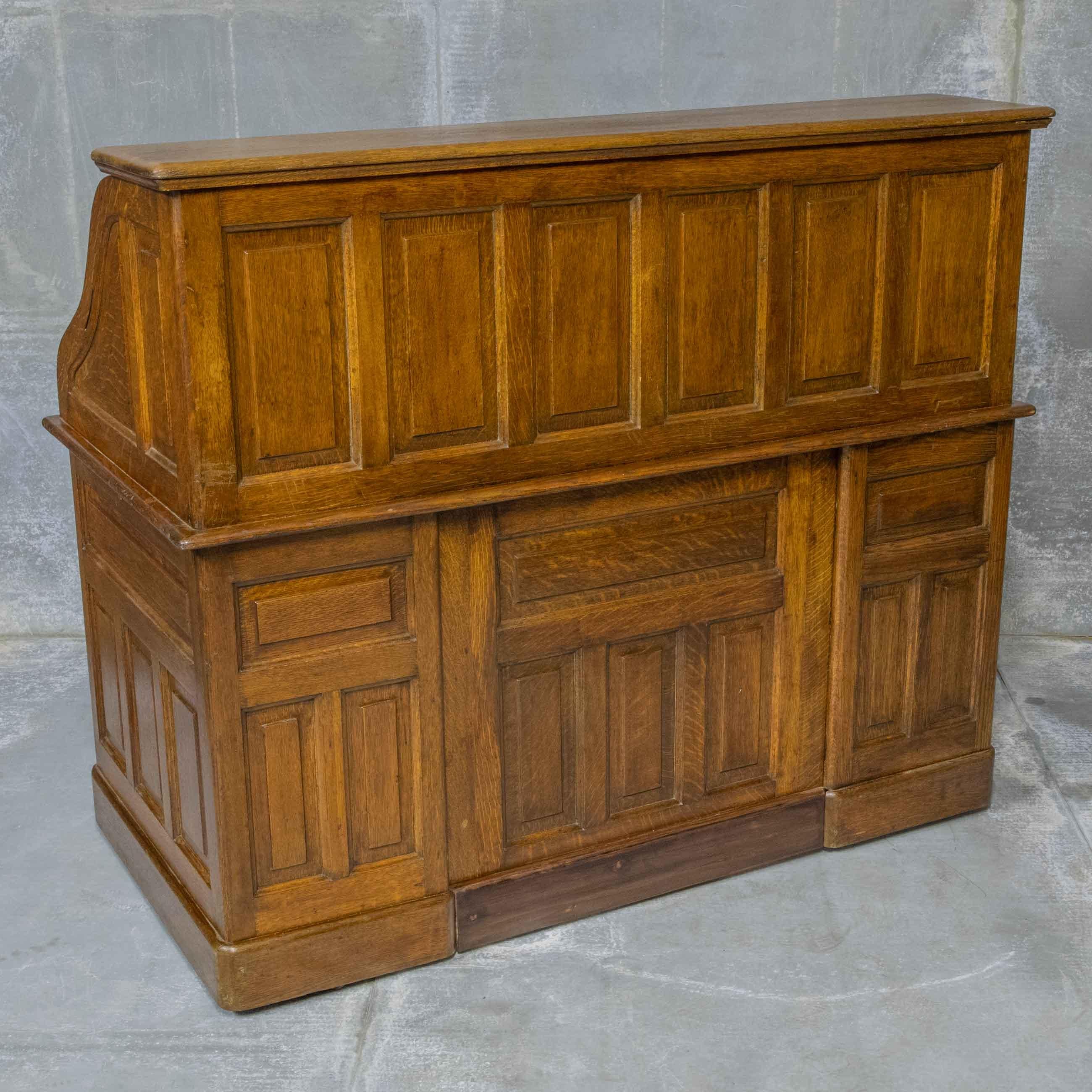 20th Century Edwardian Oak Roll Top Desk