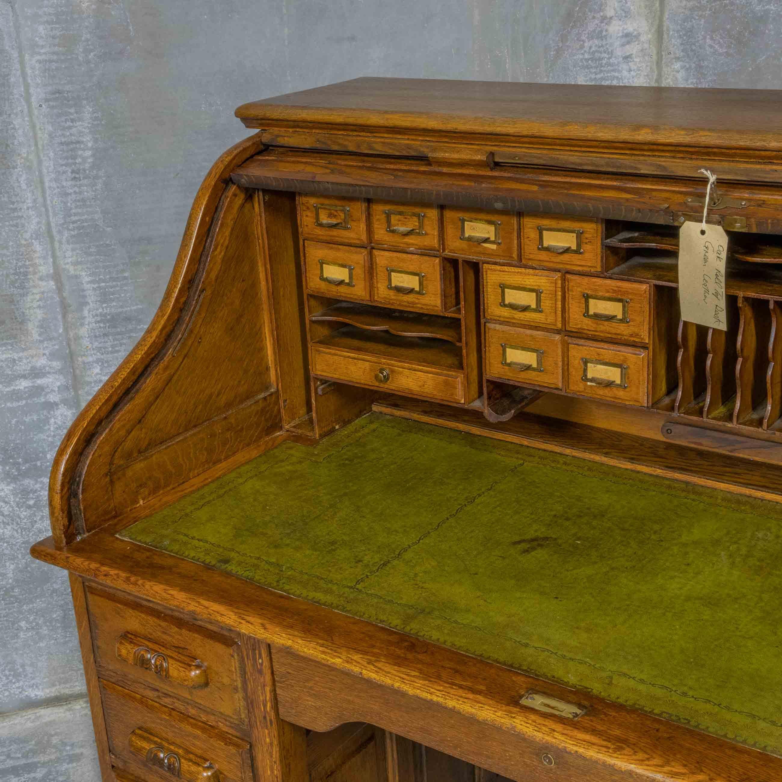 Edwardian Oak Roll Top Desk 1