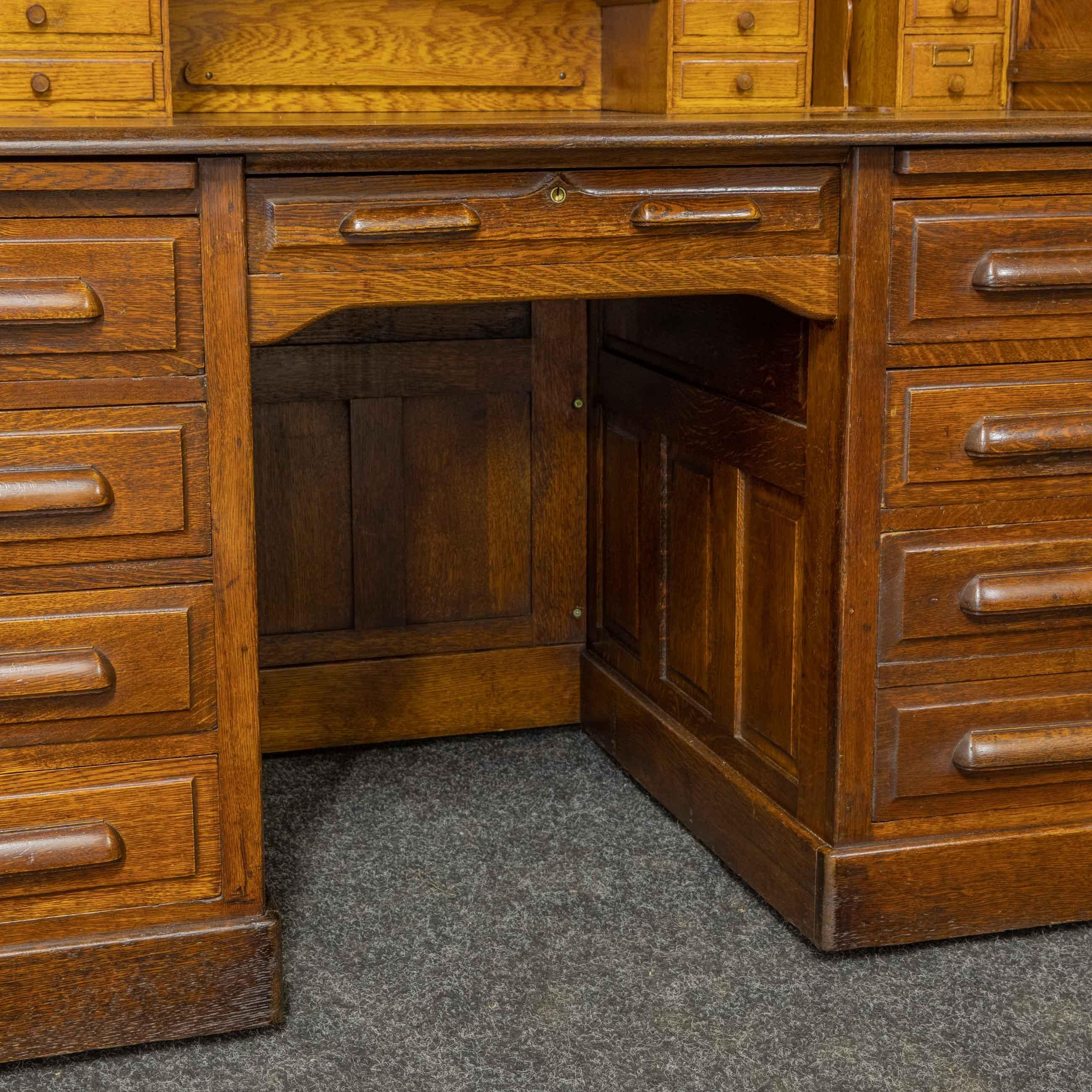 20th Century Edwardian Oak Roll Top Desk For Sale
