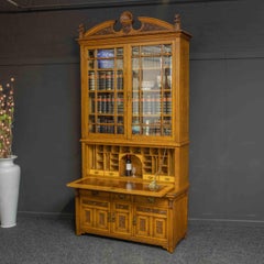Bibliothèque secrétaire en chêne édouardien