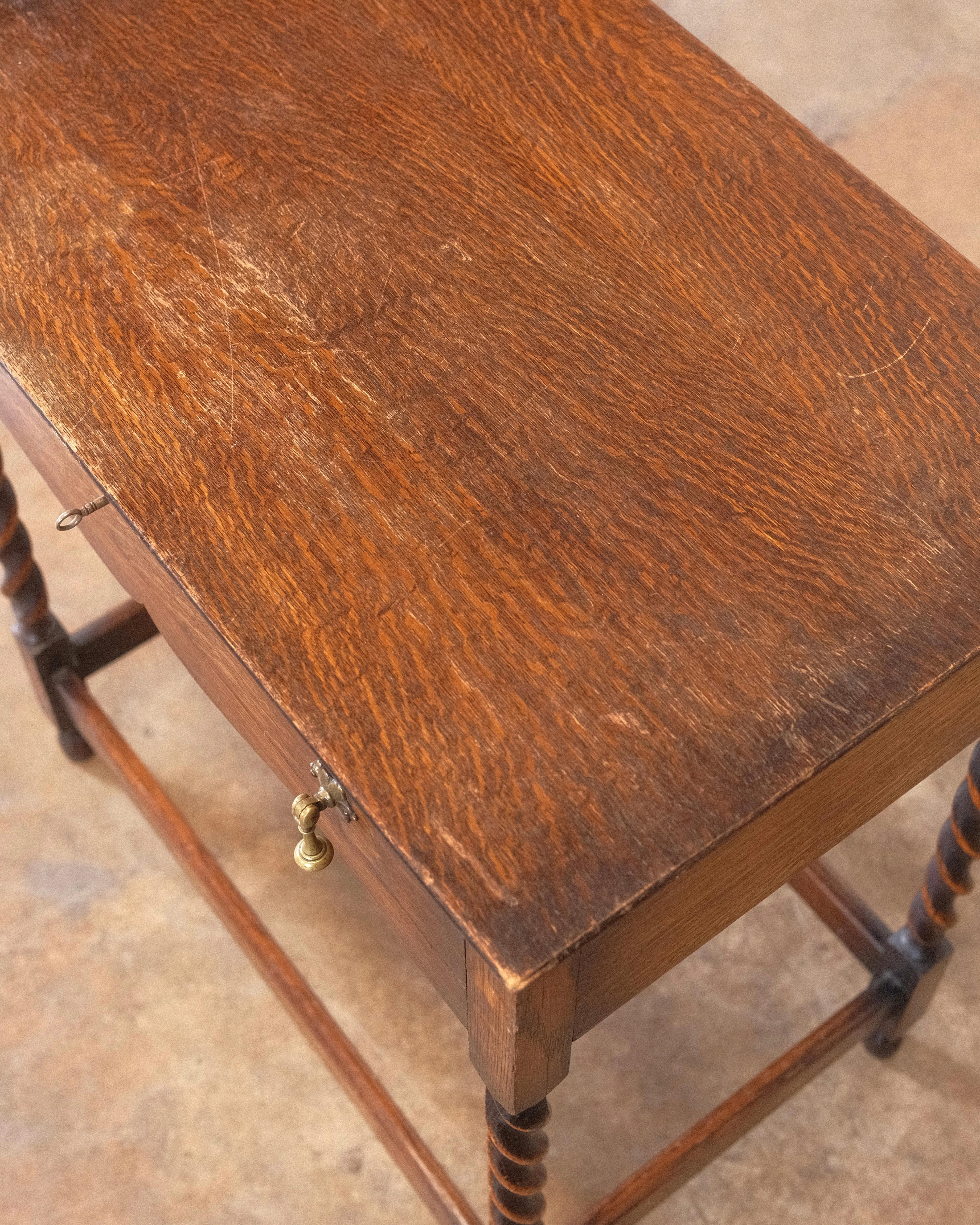 Edwardian Oak Side Table, c. 1900 For Sale 6