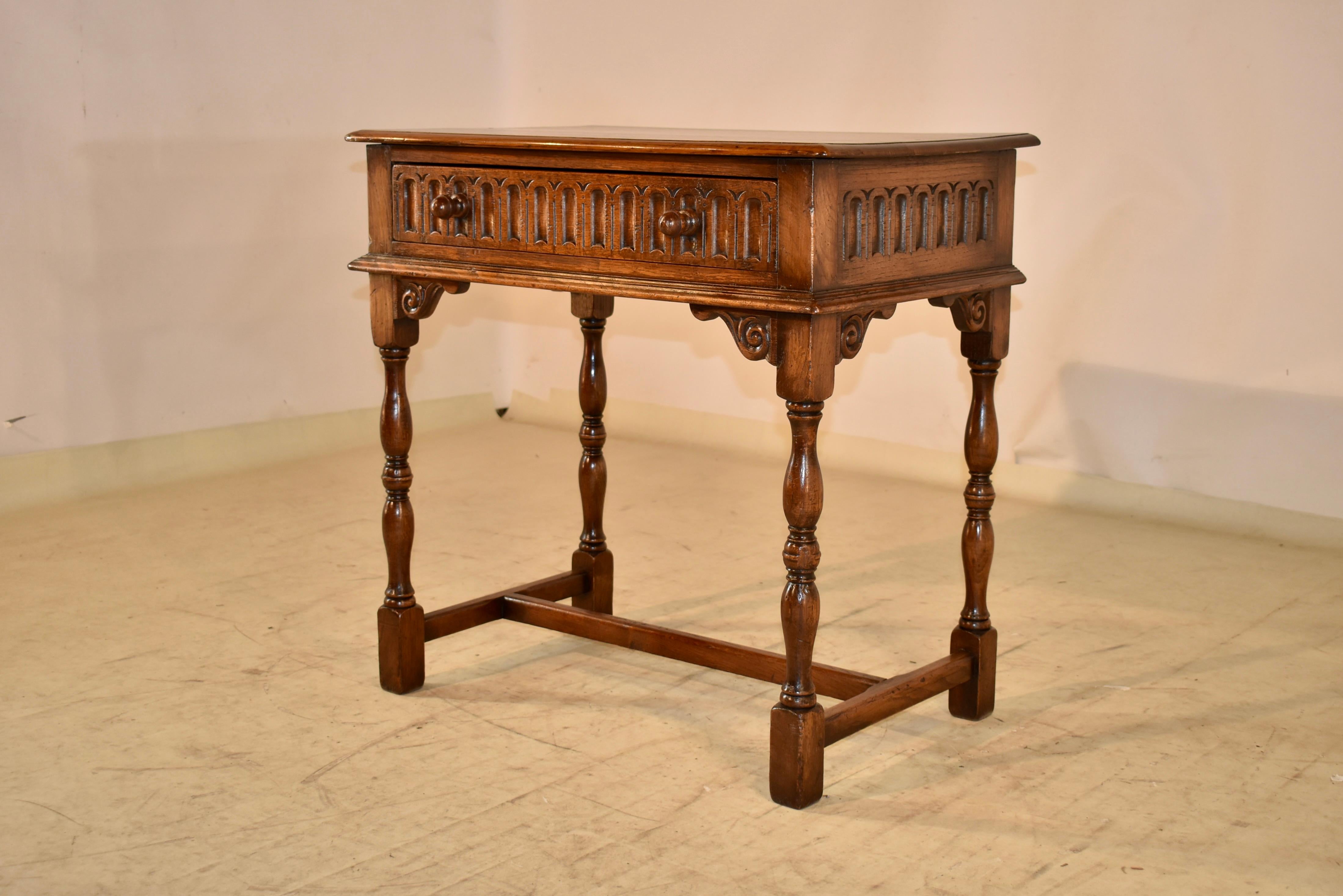 Edwardian Oak Side Table, C. 1900 For Sale 1