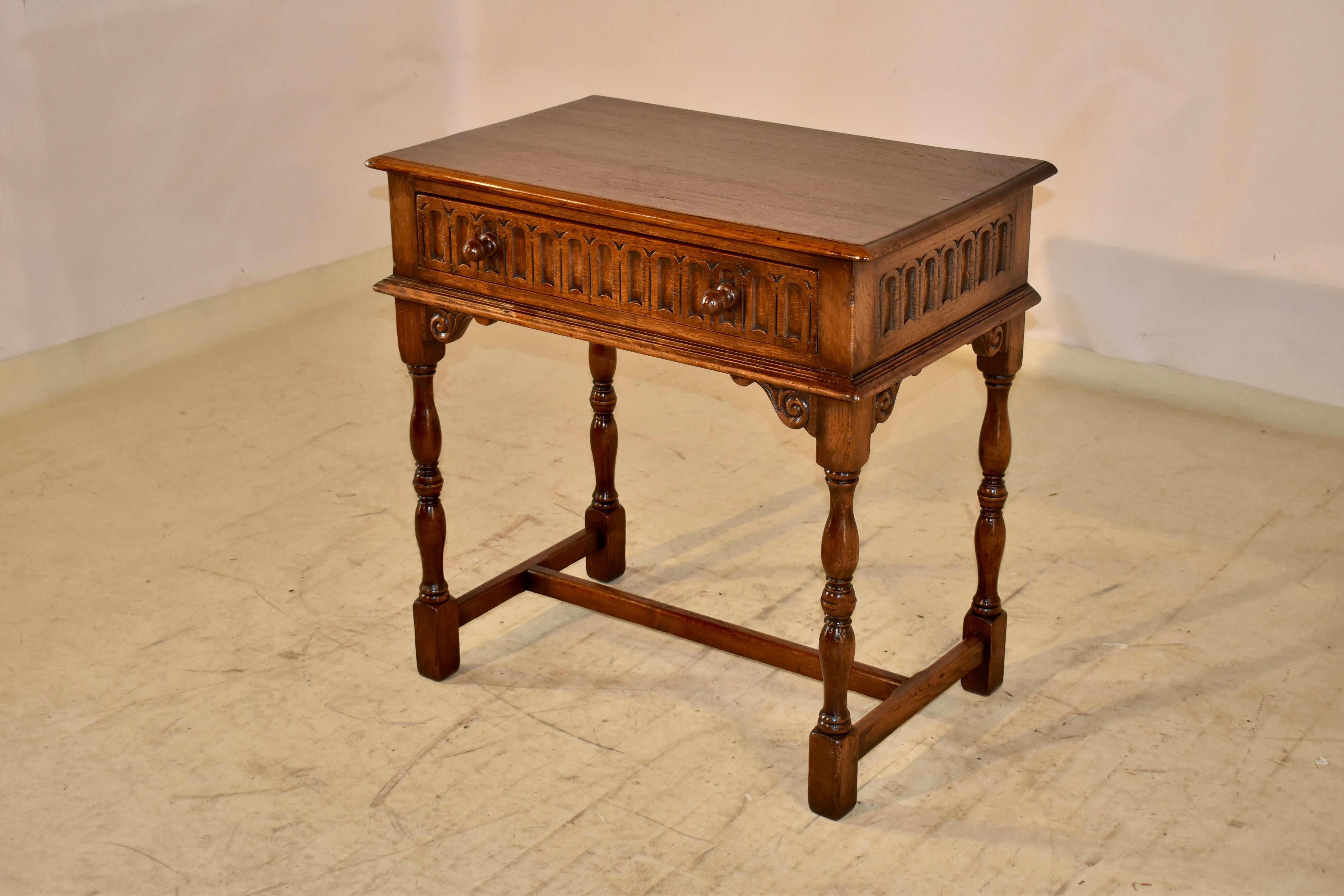 Edwardian Oak Side Table, C. 1900 For Sale 2