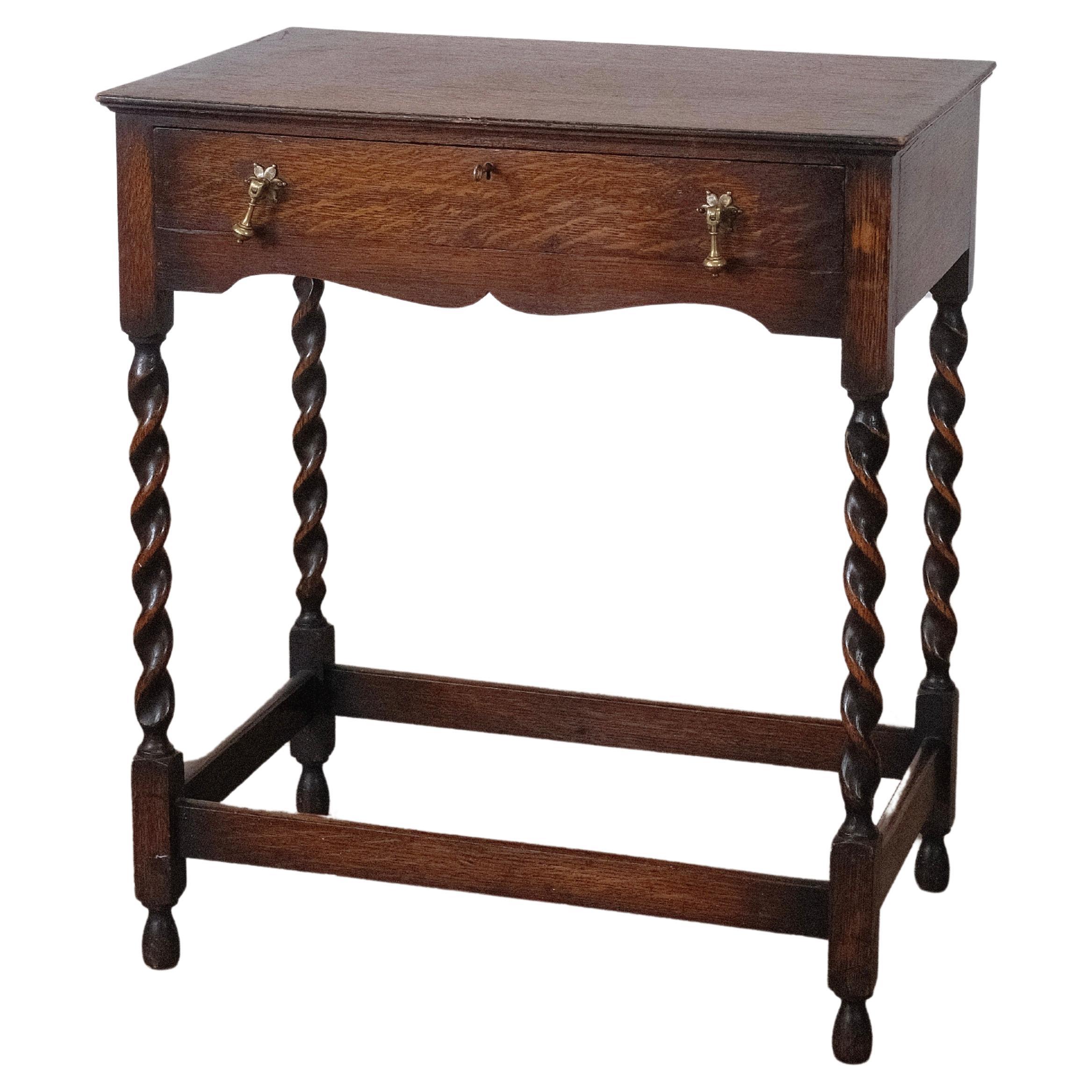 Edwardian Oak Side Table, c. 1900 For Sale