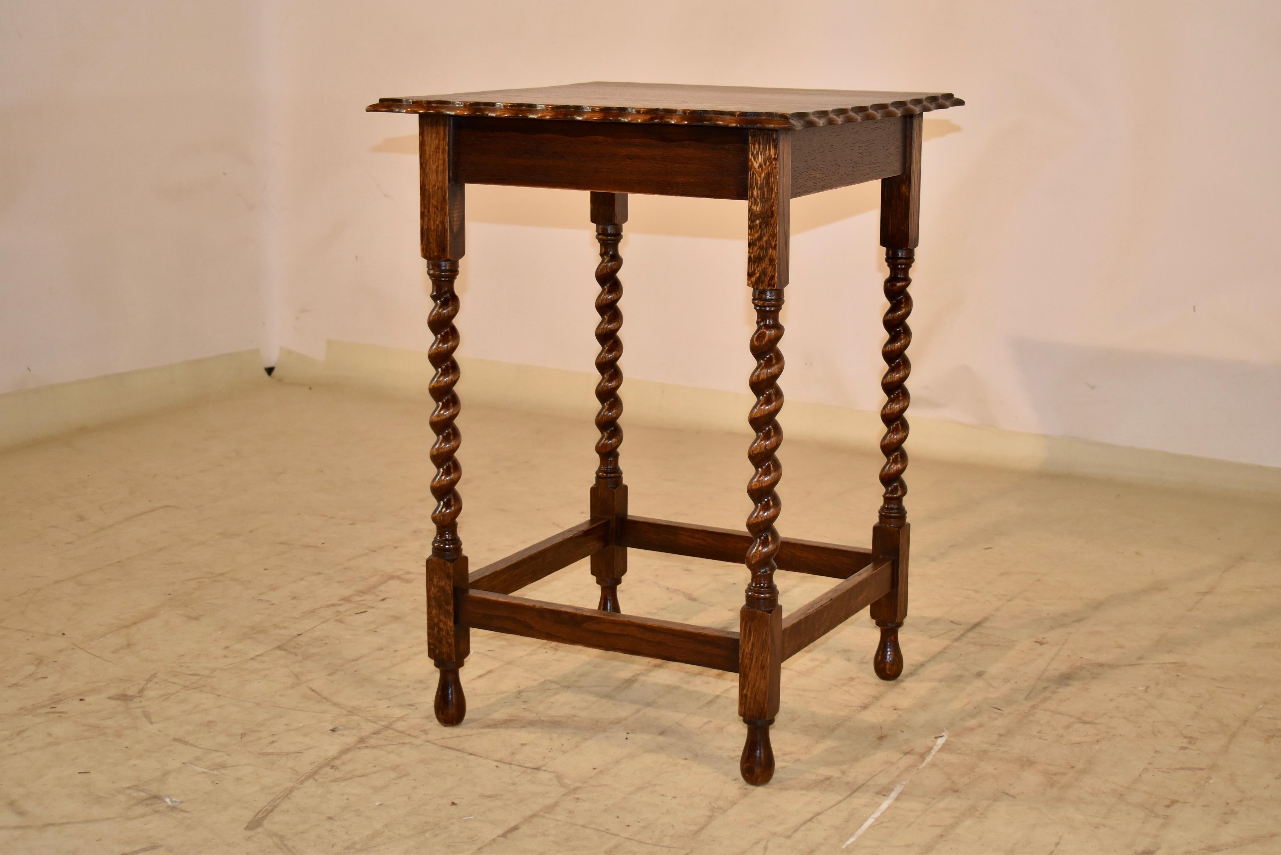 Turned Edwardian Oak Side Table, Circa 1900 For Sale