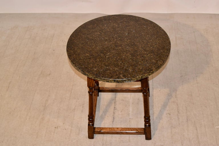 Edwardian Oak Side Table with Marble Top For Sale at 1stDibs
