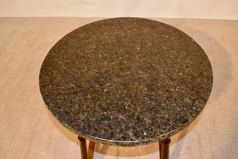 Edwardian Oak Side Table with Marble Top For Sale at 1stDibs