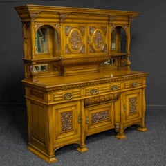 Edwardian Oak Sideboard by J. Cambell & Co Cabinet Makers Glasgow