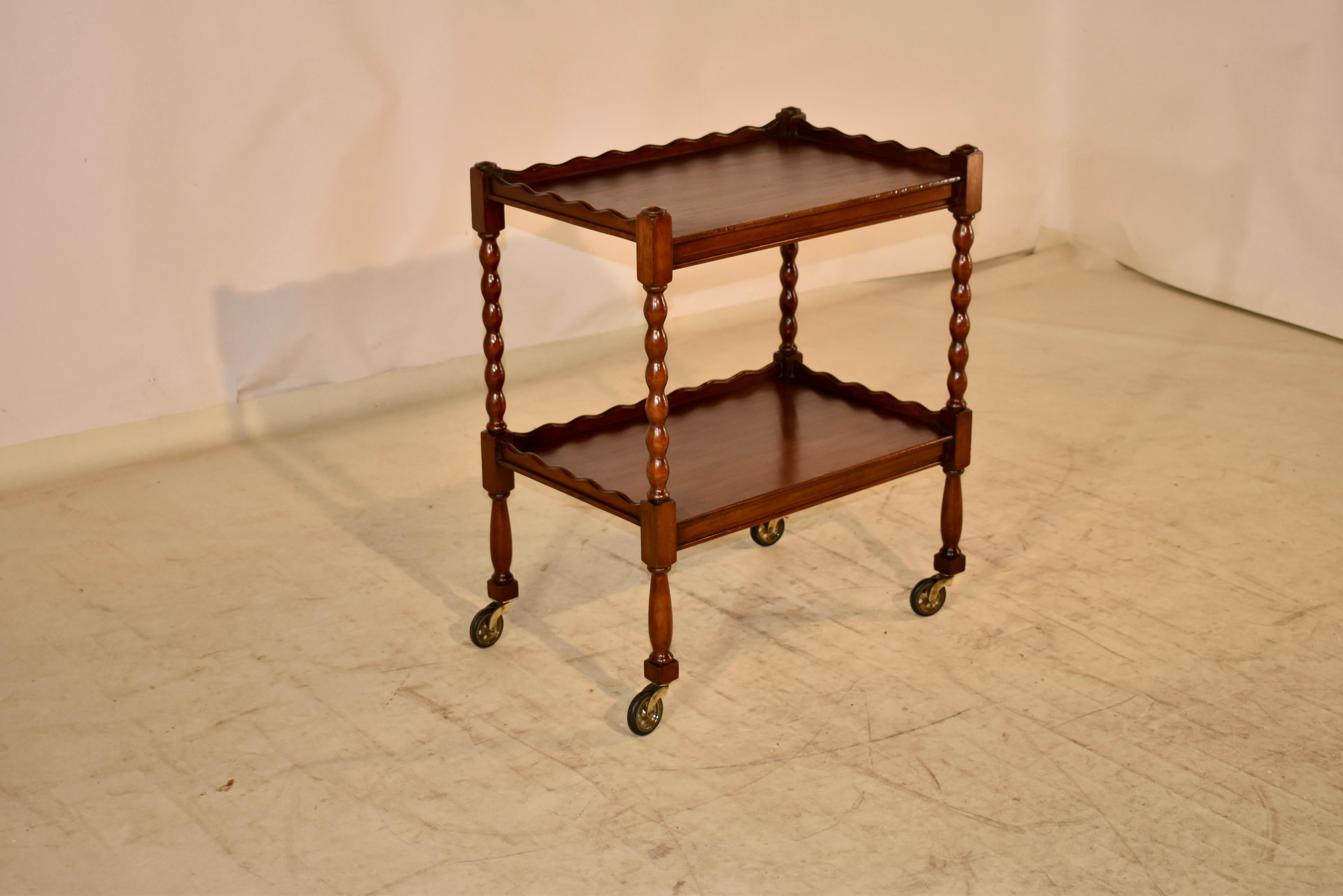 Edwardian Oak Tea Cart, circa 1900 In Good Condition In High Point, NC