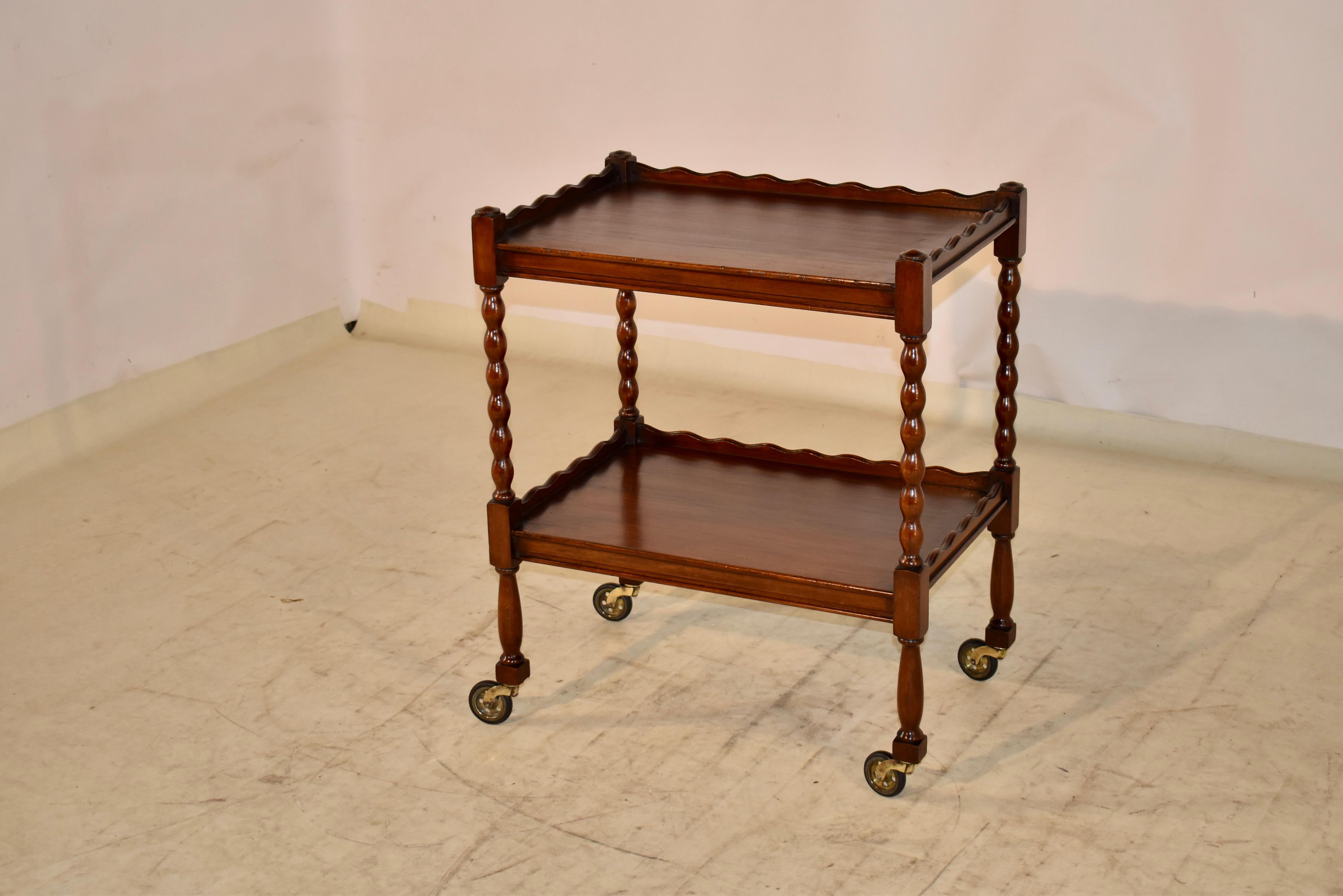 Early 20th Century Edwardian Oak Tea Cart, circa 1900