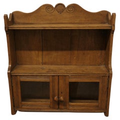 Antique Edwardian Oak Wall Cabinet   