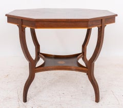 Edwardian Octagonal Inlaid Rosewood Lamp Table