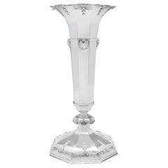 Edwardian Octagonal Sterling Silver Vase by William Comyns