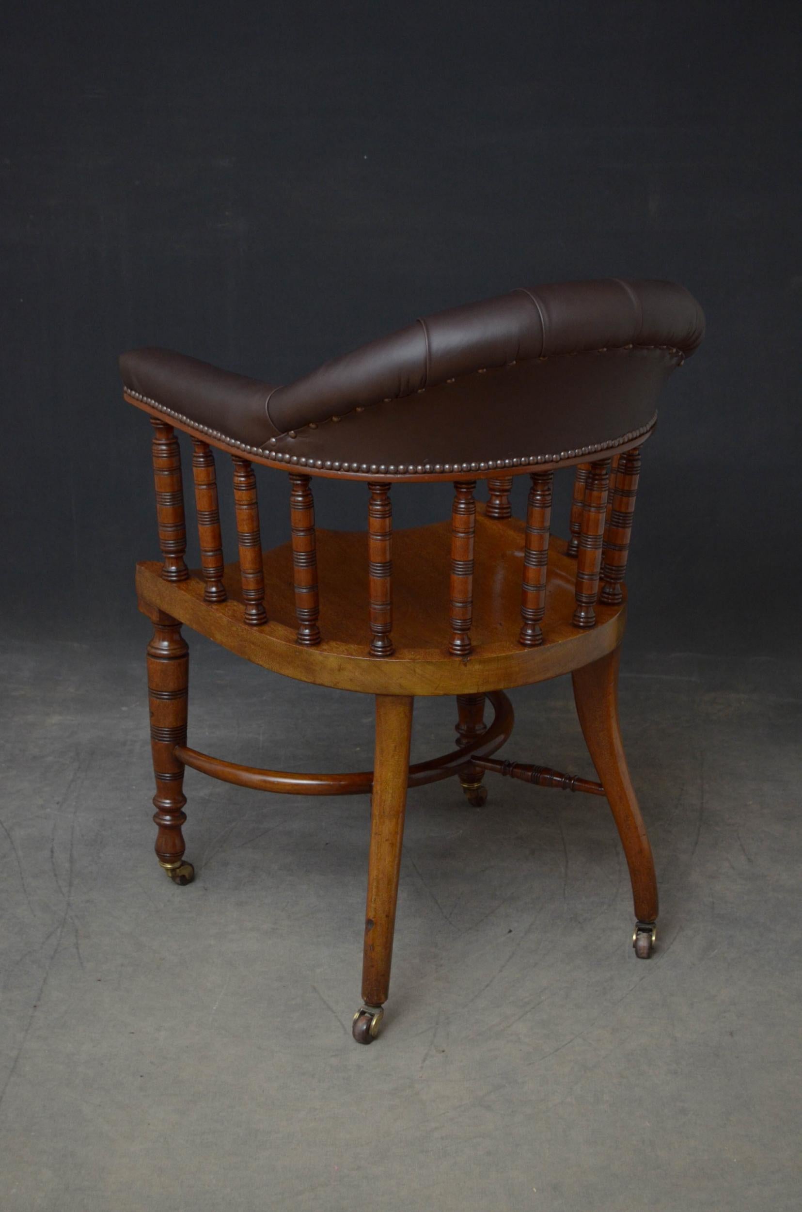 Edwardian Office Chair in Mahogany 3