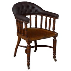 Antique Edwardian Office Chair in Mahogany