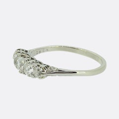 Edwardian Old Cushion Cut Diamond Five-Stone Ring