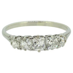 Edwardian Old Cushion Cut Diamond Five-Stone Ring Edwardian Old Cushion Cut Diamond Five-Stone Ring