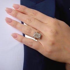 Edwardian old cut diamond 18k yellow gold and silver ring