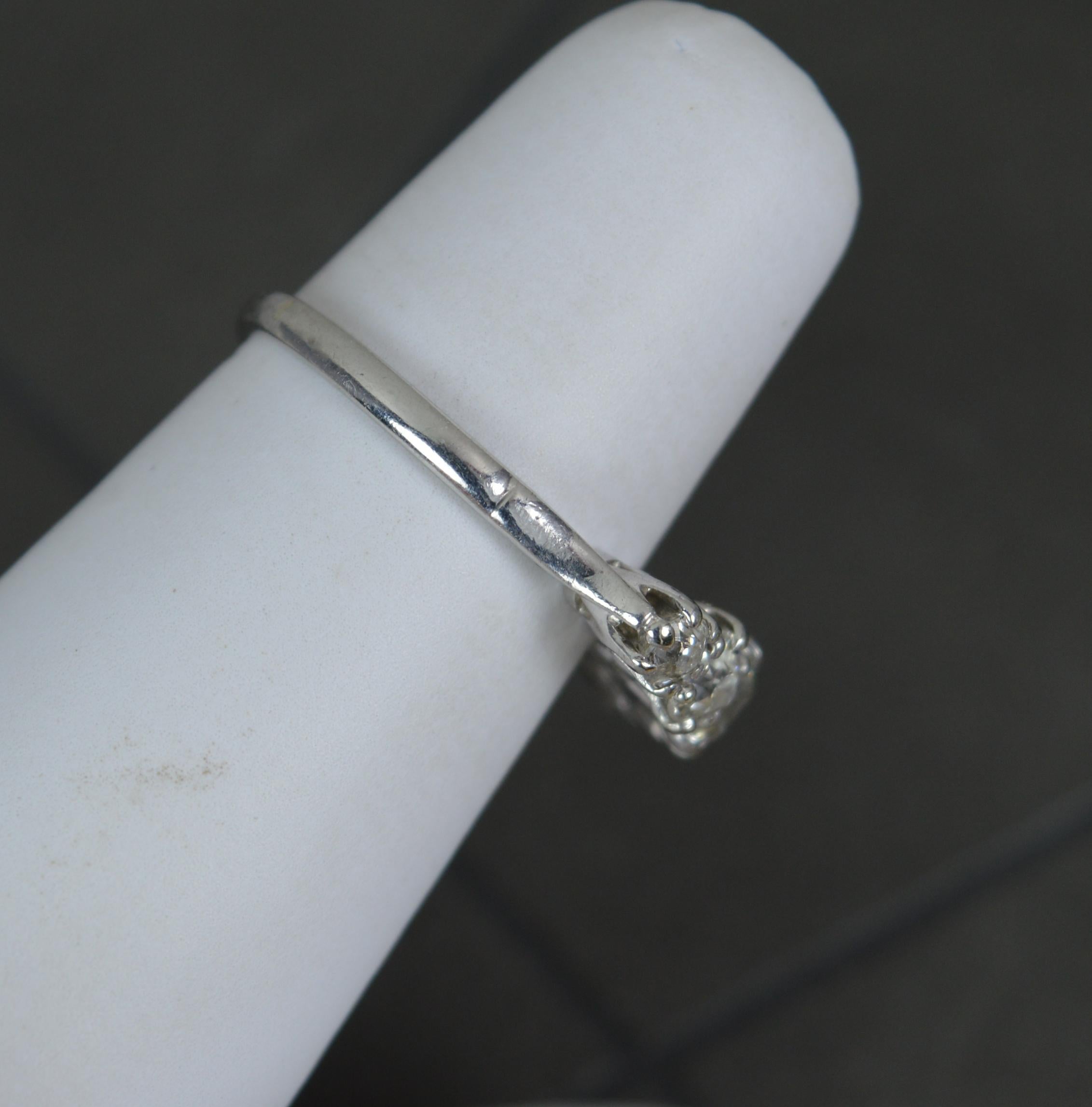 Edwardian Old Cut Diamond and Platinum Five Stone Stack ring 4