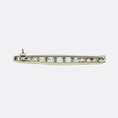 Edwardian Old Cut Diamond Bar Brooch