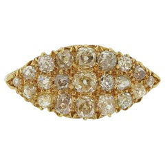 Edwardian Old Cut Diamond Boat Ring