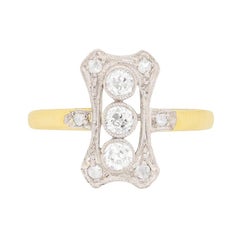 Anello a grappolo con diamanti taglio antico di epoca edoardiana, circa 1910