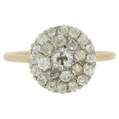 Antique Edwardian Old Cut Diamond Cluster Ring