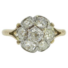 Edwardian Old Cut Diamond Cluster Ring