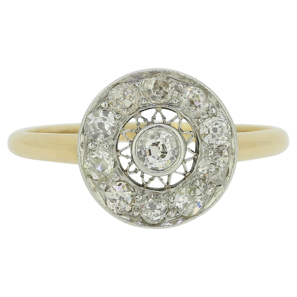 Edwardian Old Cut Diamond Cluster Ring