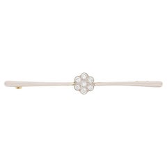 Broche eduardiano de margarita con diamantes talla antigua, c.1910
