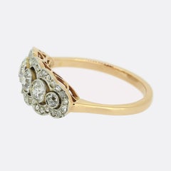 Edwardian Old Cut Diamond Five-Stone Cluster Ring