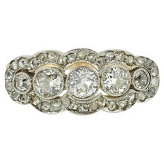 Fünfsteiniger edwardianischer Cluster-Ring mit Diamanten im Altschliff