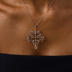 Edwardian old cut diamond gold and silver necklace