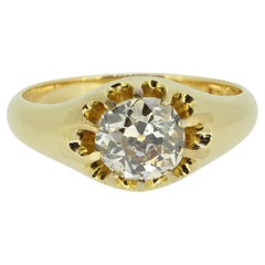 Antique Edwardian Old Cut Diamond Gypsy Ring