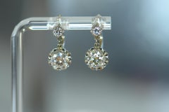 Edwardian Old Cut Diamond Platinum Earring