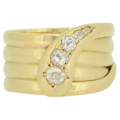 Antique Edwardian Old Cut Diamond Snake Ring