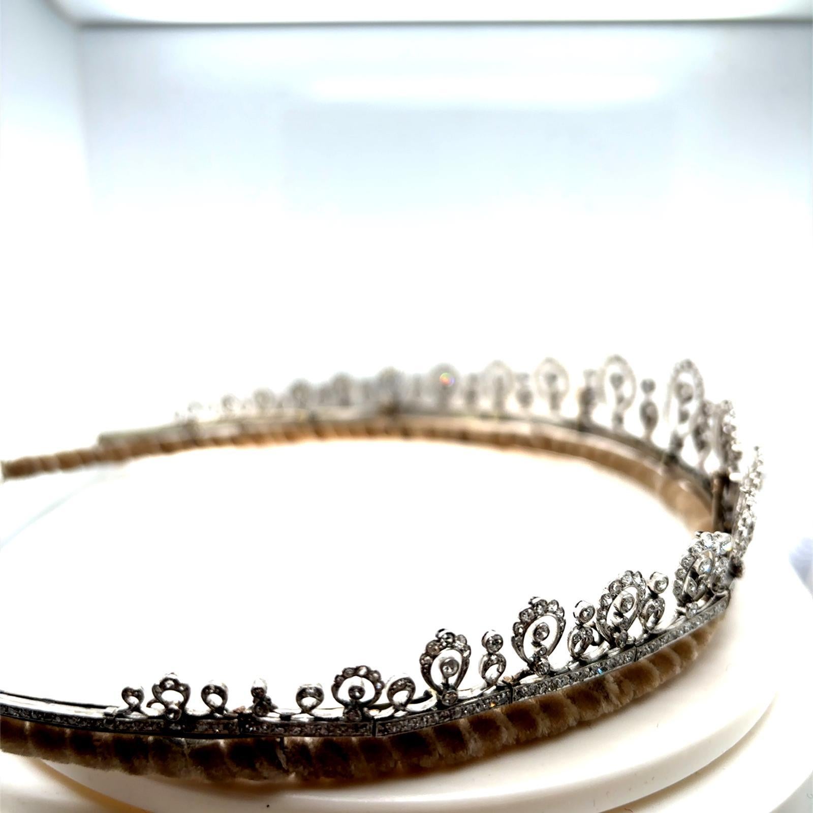 Diadème édouardien en diamants taillés à l'ancienne en vente 1