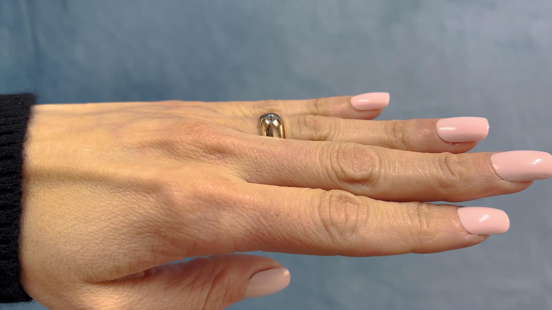 Women's or Men's Edwardian Old European Cut Diamond 18k Rose Gold Ring For Sale