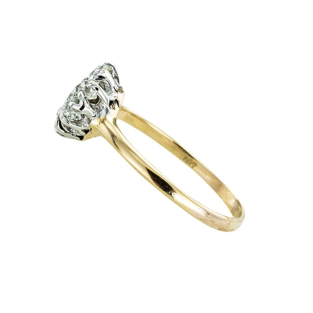 Women's Edwardian Old European Cut Diamond Cluster Engagement Ring