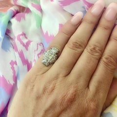 Edwardian Old European Cut Diamond Dinner Ring, circa 1915